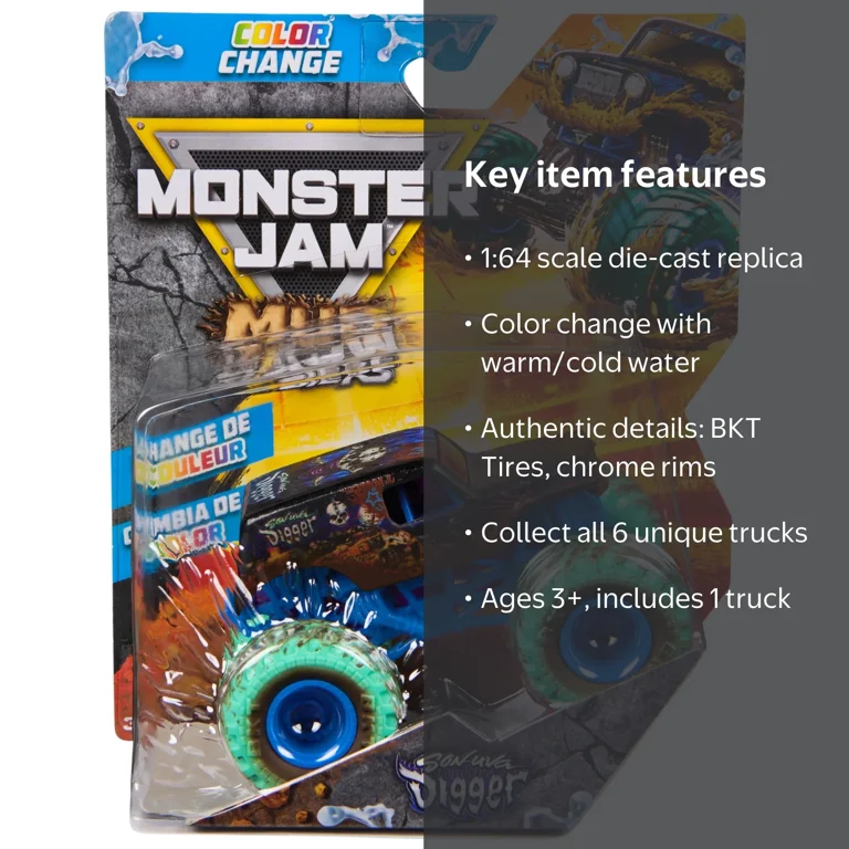 Monster Jam Mud Blasters Son-Uva Digger Color Change Monster Jam