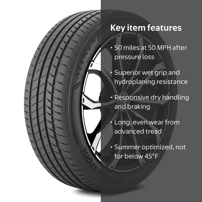 Bridgestone Alenza 001 RFT 245/45R20 103W Tire Fits BMW X3 M40i