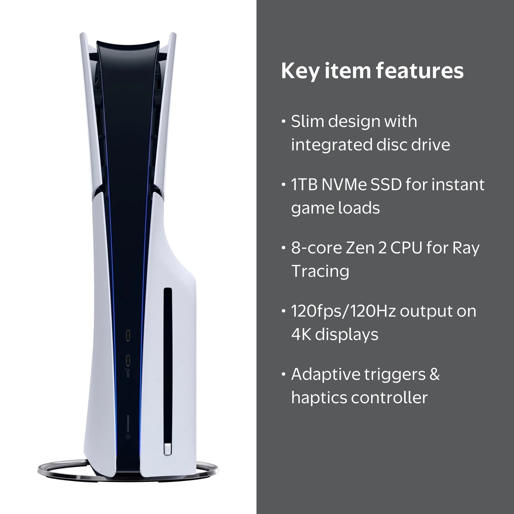 PlayStation 5 Slim Disc Version, 1TB SSD, AMD Ryzen Zen 8 Cores