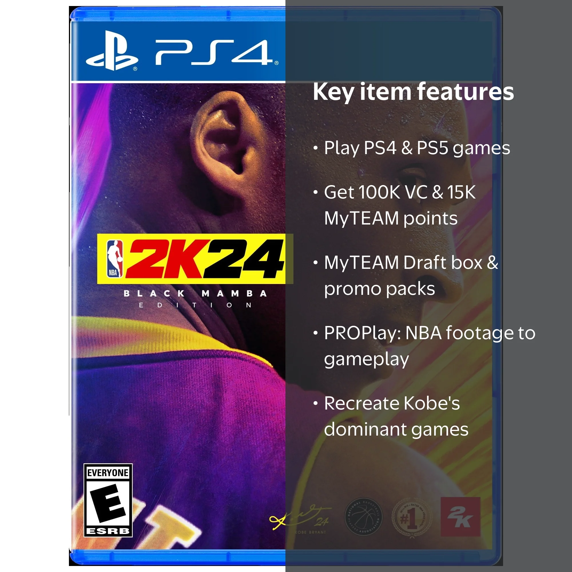 Walmart Exclusive: NBA 2K24 Black Mamba Edition, PlayStation 4