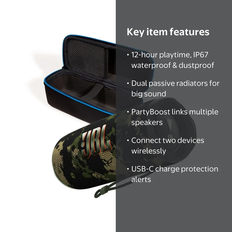 JBL Flip 6 Squad Portable Bluetooth Speaker with Loud Bass