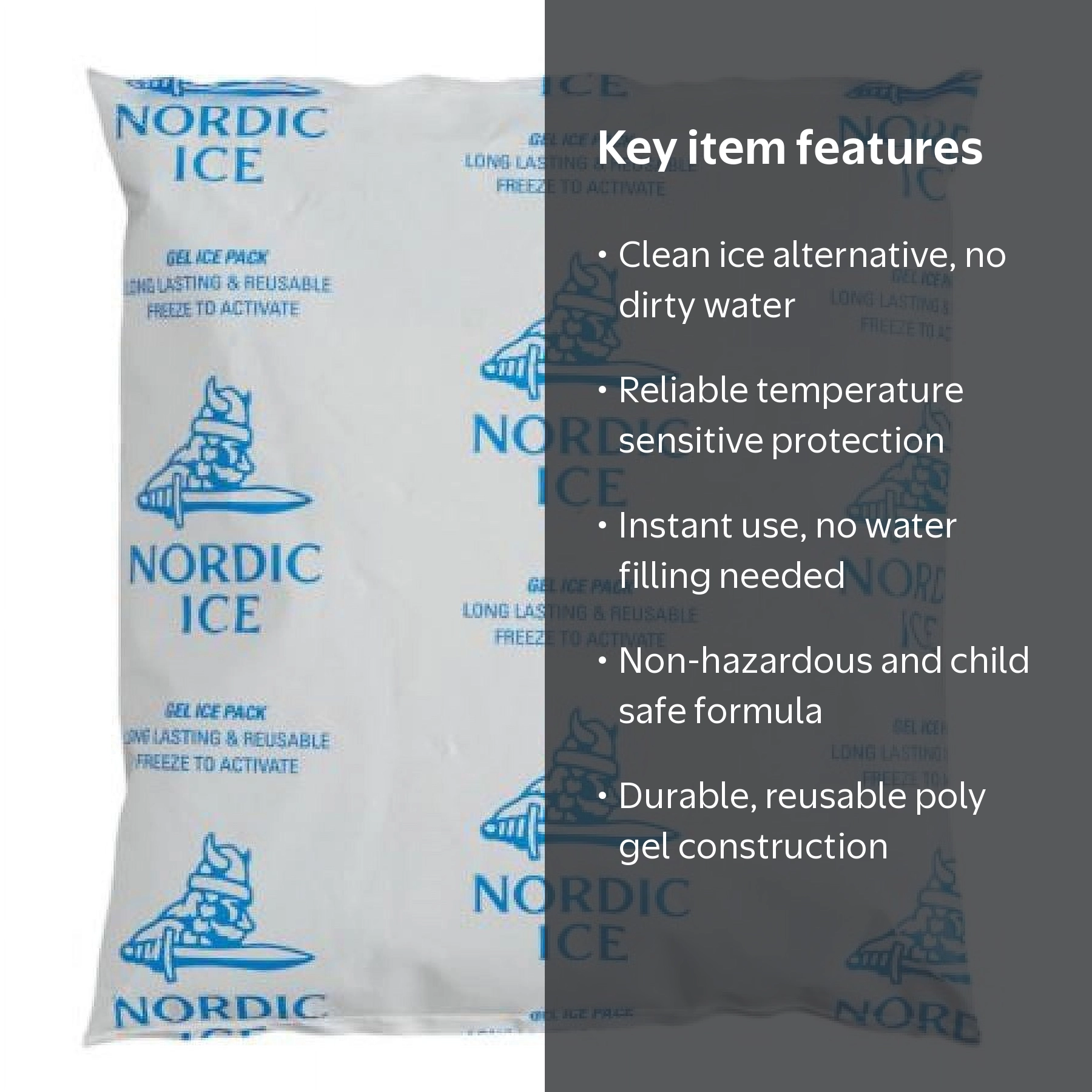 Nordic Ice Refrigerant Gel Pack, 16 Oz, 1x5-1/2x6-1/2 In, Durable