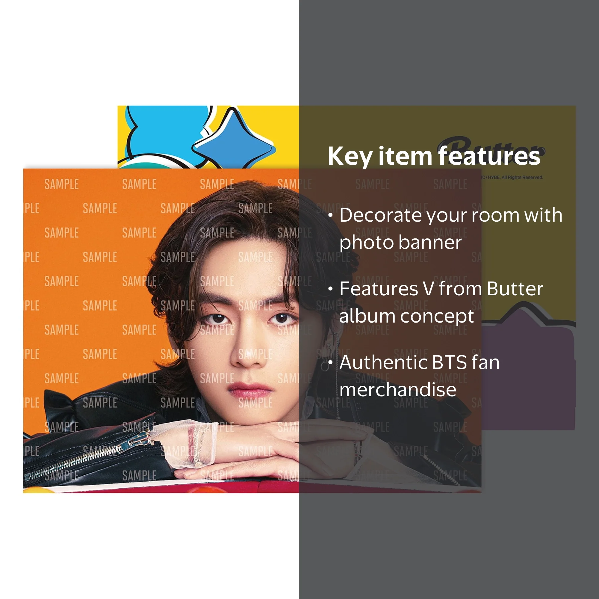 BTS - Butter - Photo Banner - V (Official Merchandise) - Walmart.com
