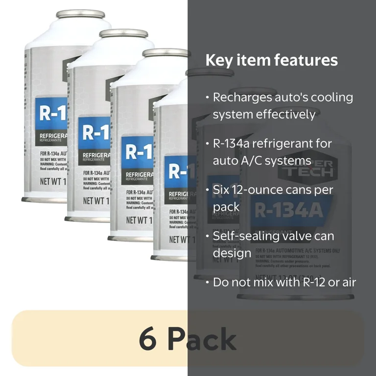 6 pack) Super Tech R-134a Refrigerant, 12 oz. - Walmart.com