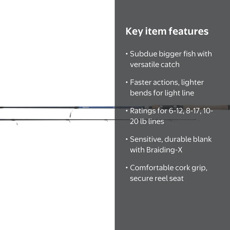Daiwa Aird Coastal ACIN701MHXS Fishing Rod, Braiding-X, Cork