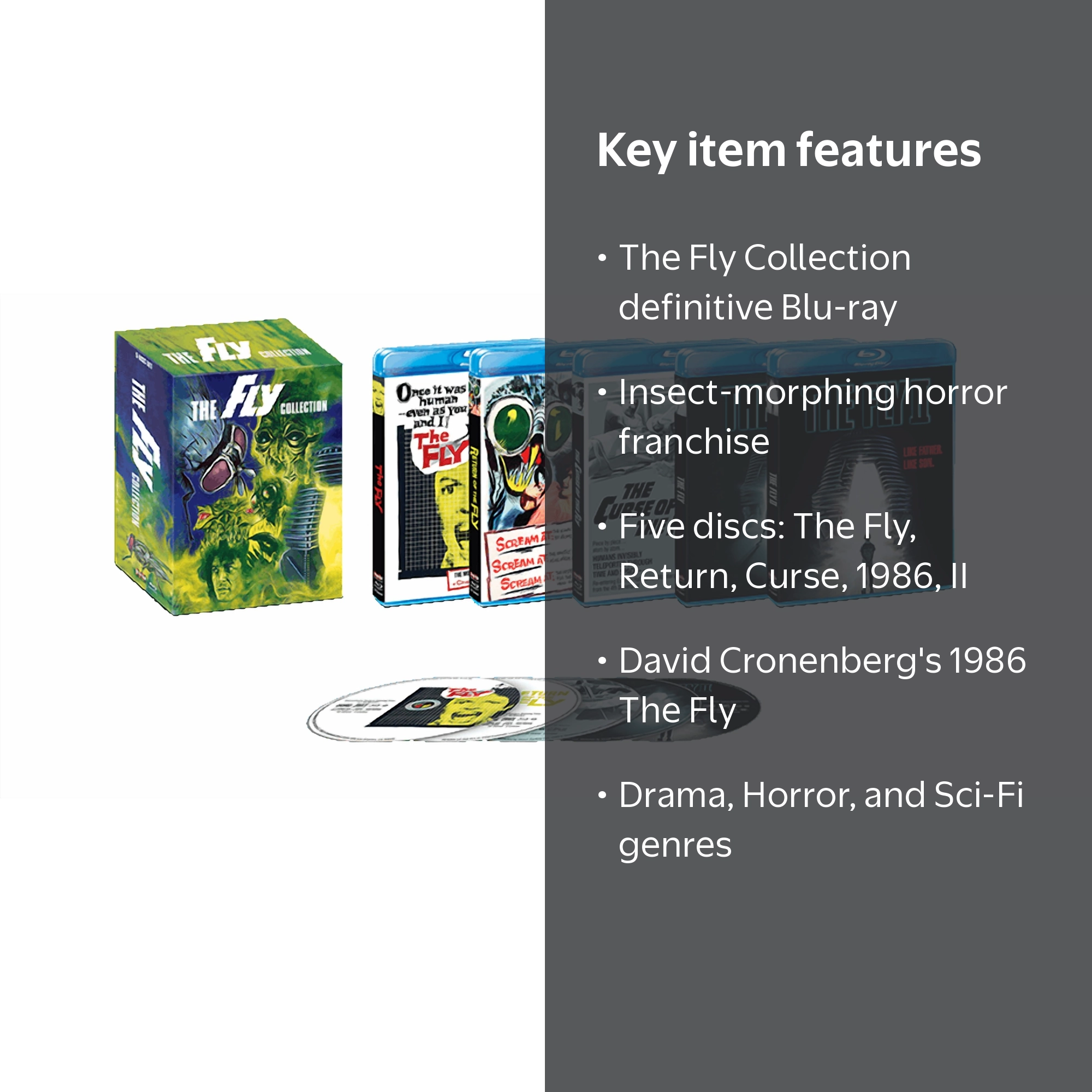 The Fly Collection Blu-Ray, 5 Disc Set - Classic Sci-fi Horror