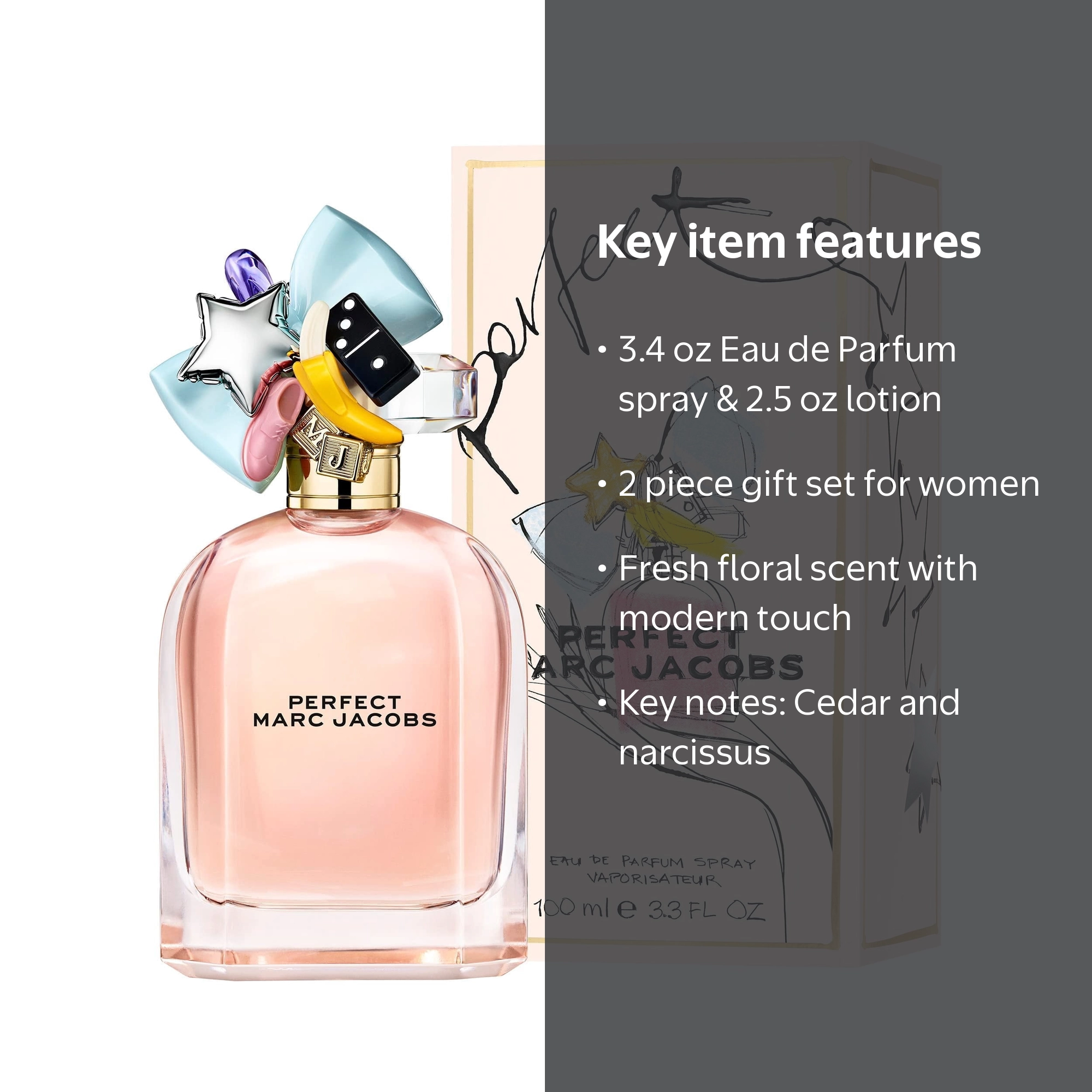 Marc Jacobs Perfect Gift Set - 3.3oz EDP Spray + 2.5oz Body Lotion