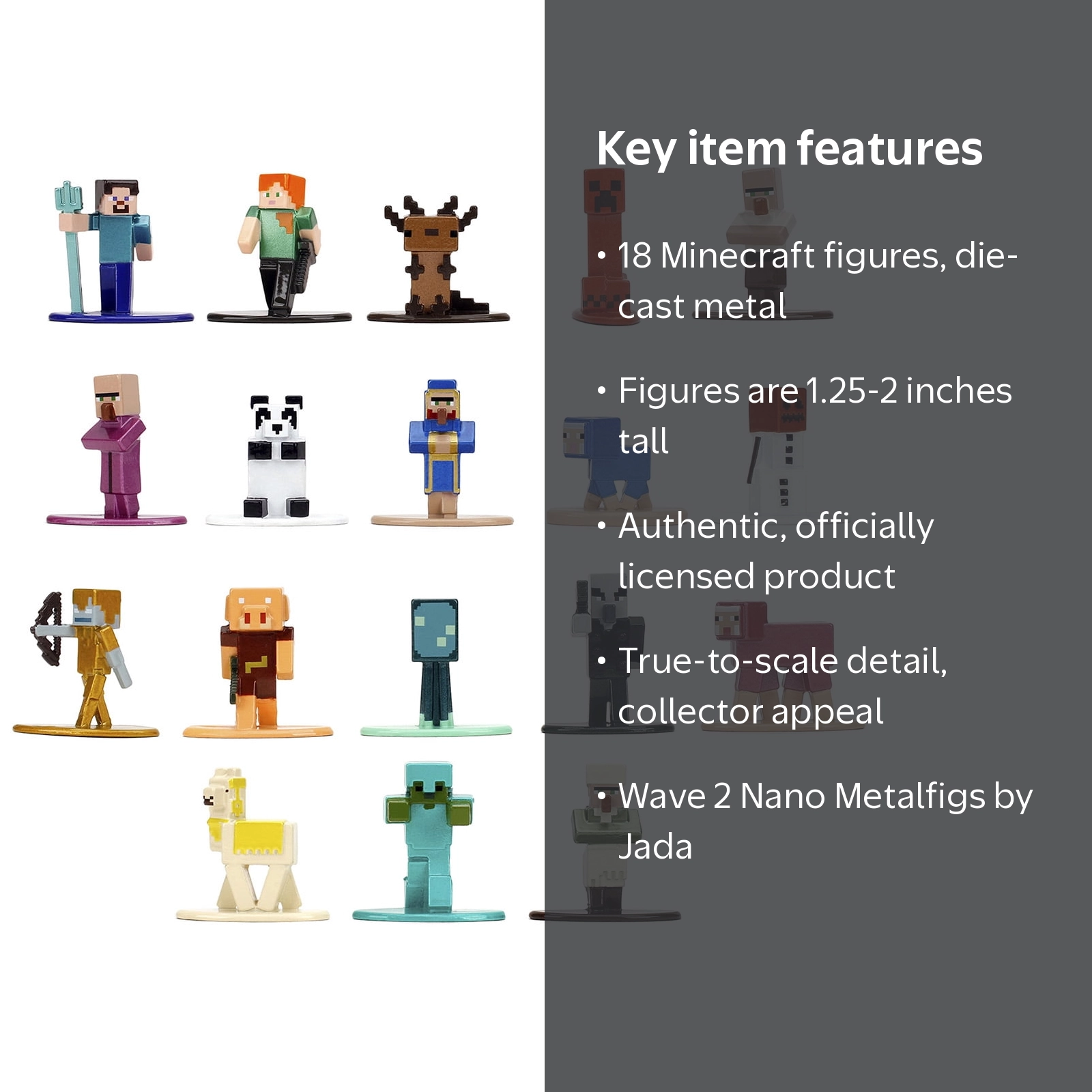 Jada 36782 Minecraft Diecast Figures Wave 2 Nano Metalfigs Series
