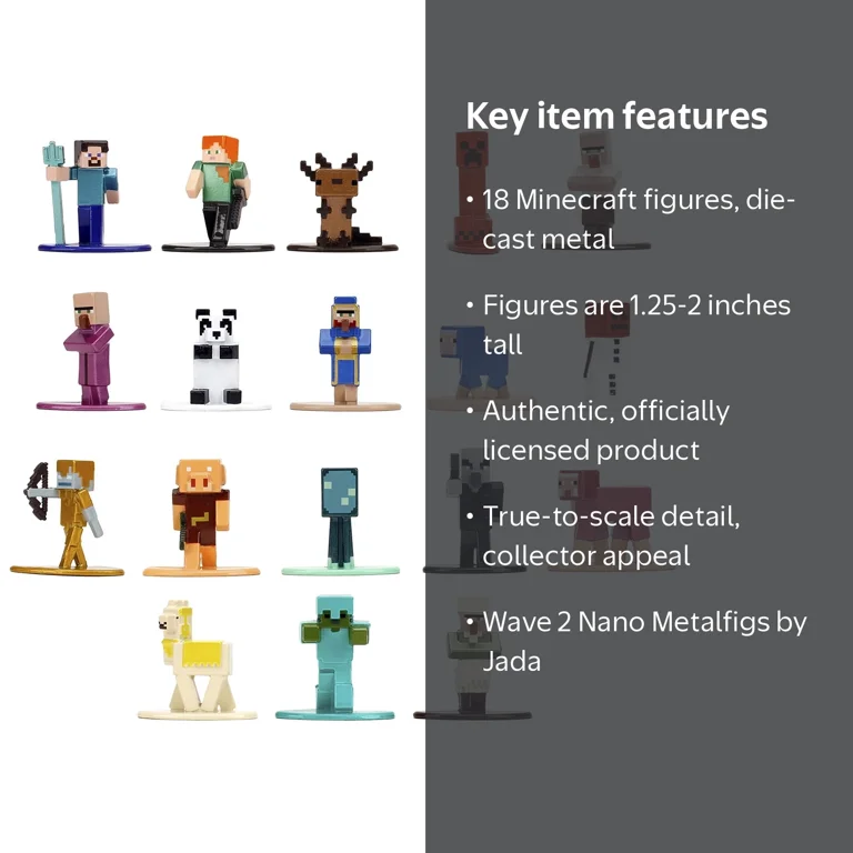 Jada 36782 Minecraft Diecast Figures Wave 2 Nano Metalfigs Series
