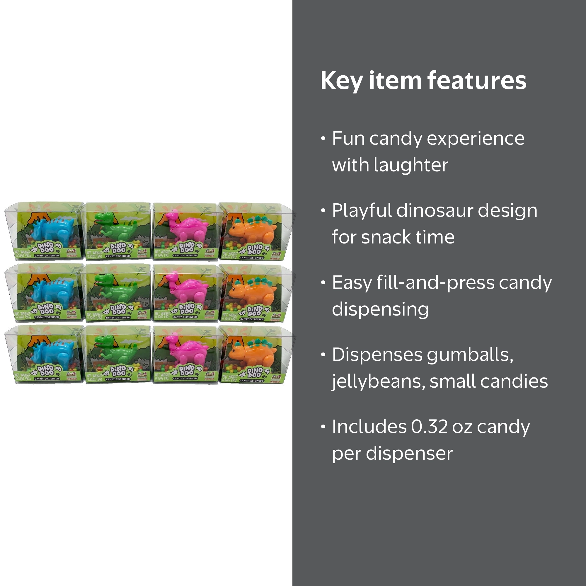 Mini Dino Doo Jurassic Droppings Candy Dispenser .32 oz. - Walmart.com