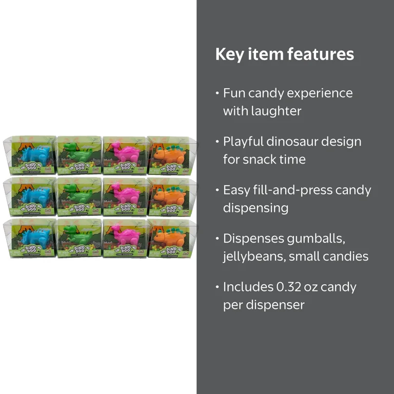 Mini Dino Doo Jurassic Droppings Candy Dispenser .32 oz. - Walmart.com