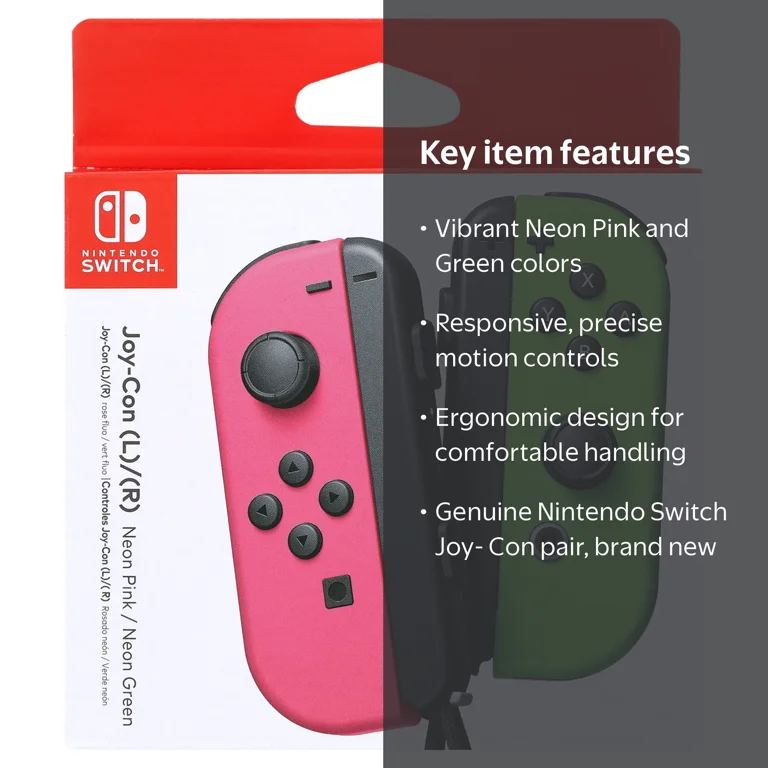 Nintendo Switch Joy-Con Pair, Neon Pink and Neon Green - Walmart.com