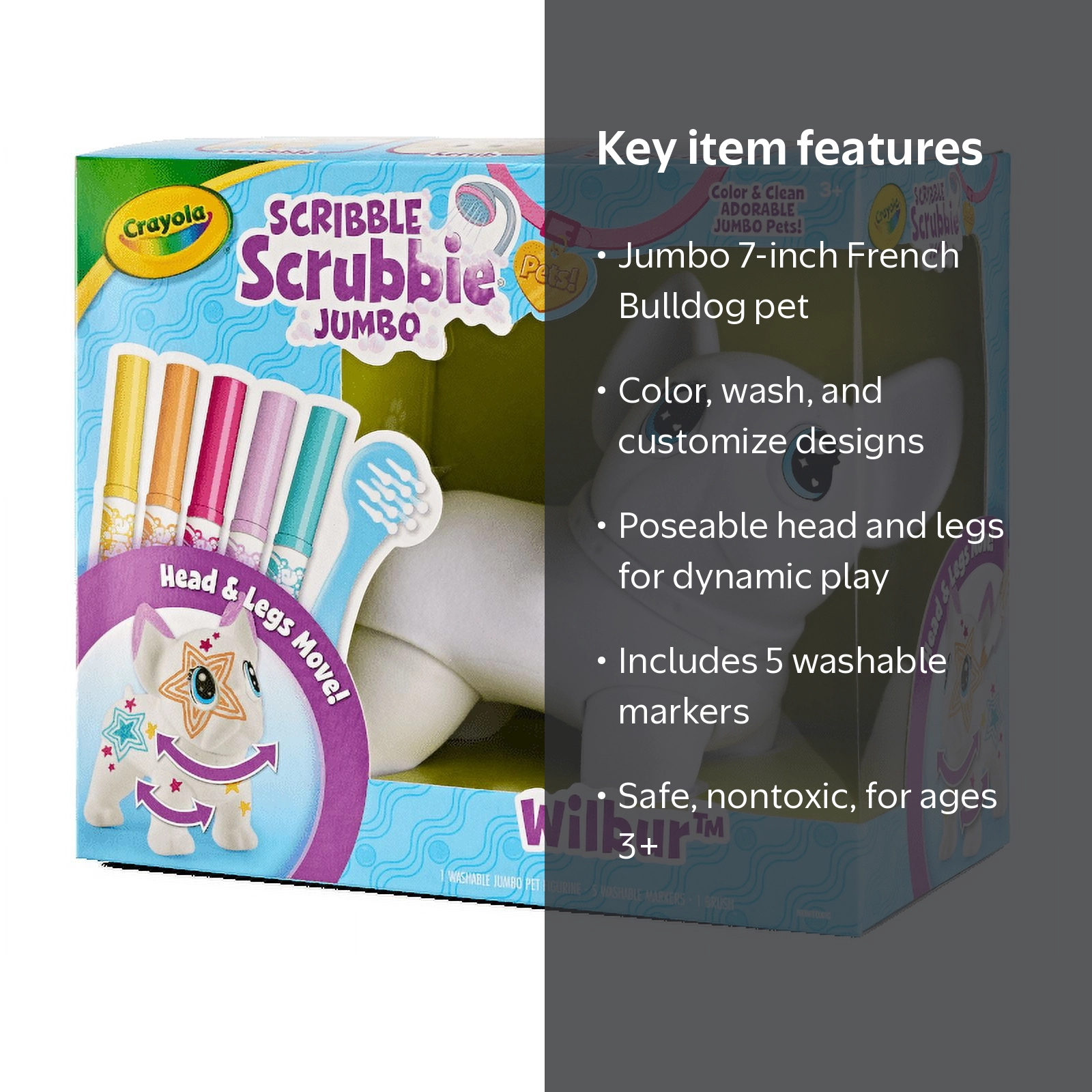 Crayola Scribble Scrubbie Jumbo (7 inch), Customizable Toy, French