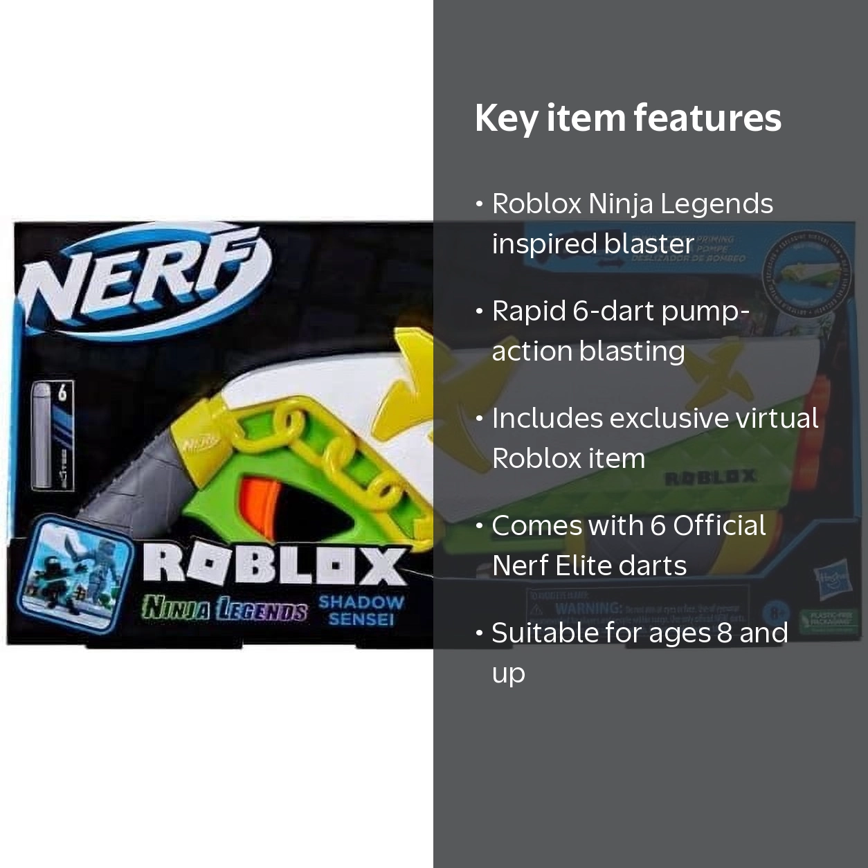 Nerf, Dart Blaster, Shadow Sensei, Roblox Ninja Legends - Walmart.com