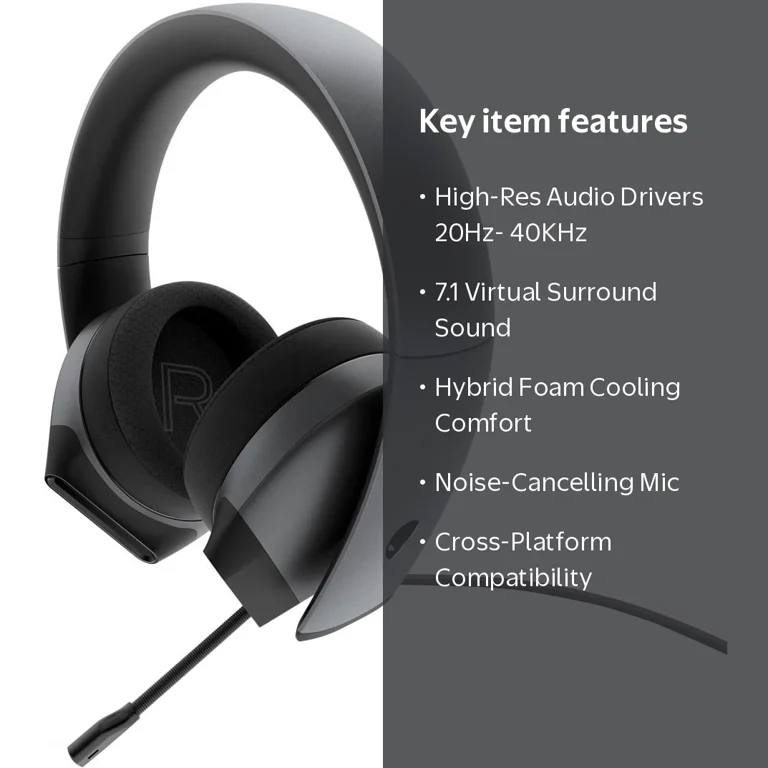 Alienware 7.1 USB PC Gaming Headset AW510H - Walmart.com