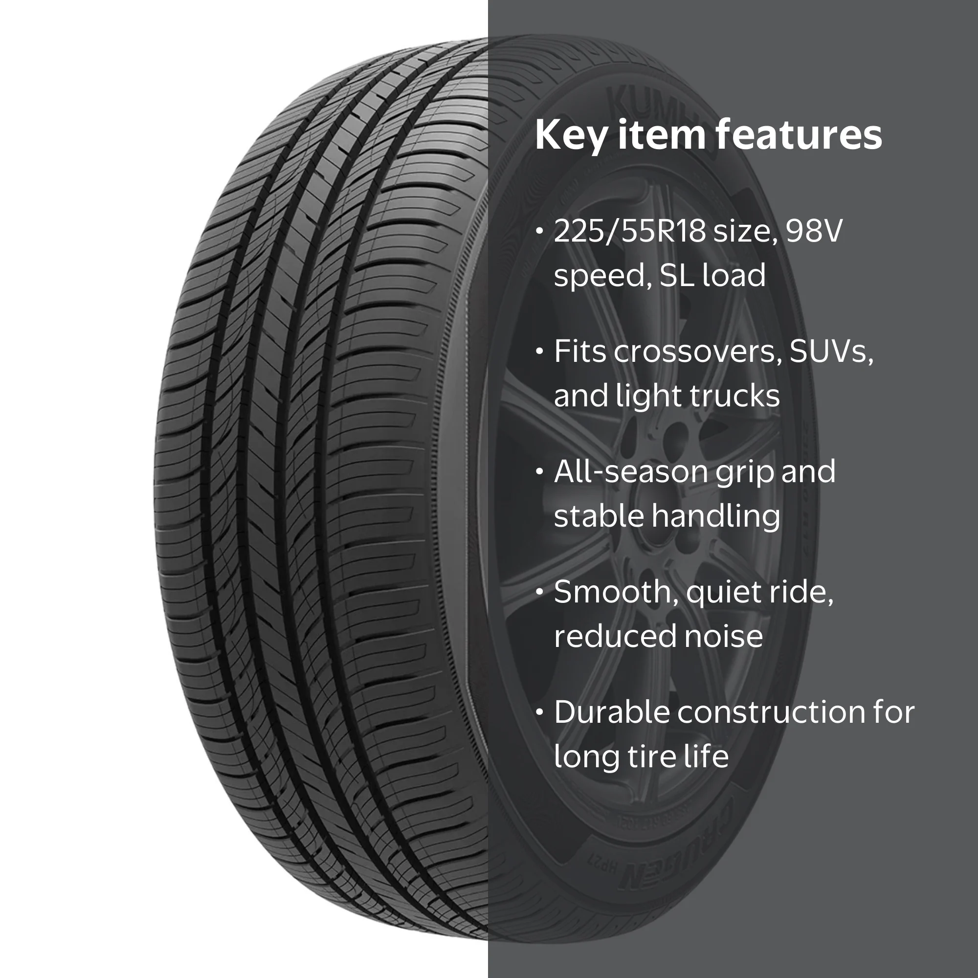 Kumho Crugen HP27 All Season 225/55R18 98V Passenger Tire