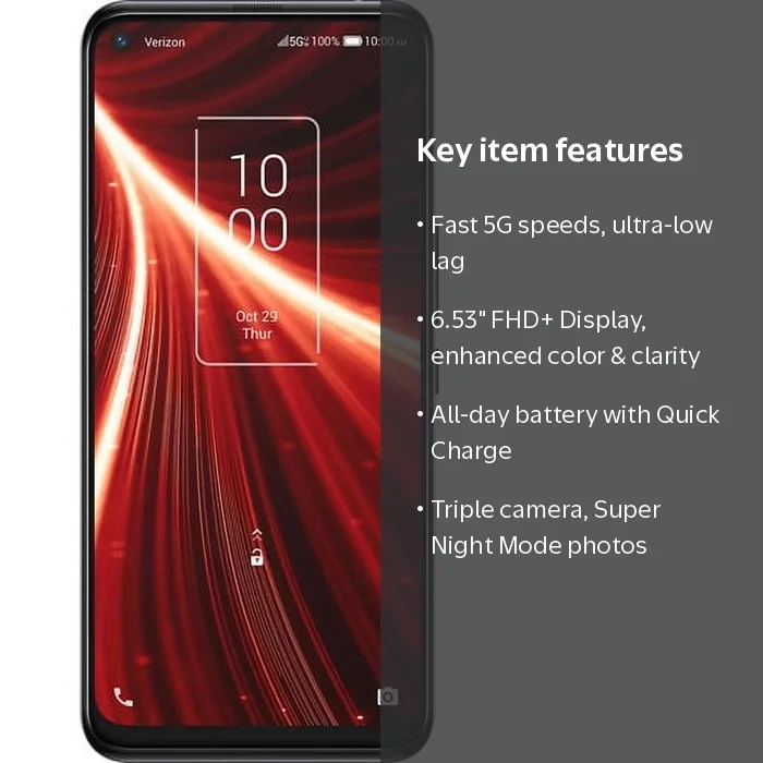 【新品未開封】TCL 10 5G Verizon TCL 10 5G 128GB Smart Cell Phone with Ultra-fast Speeds