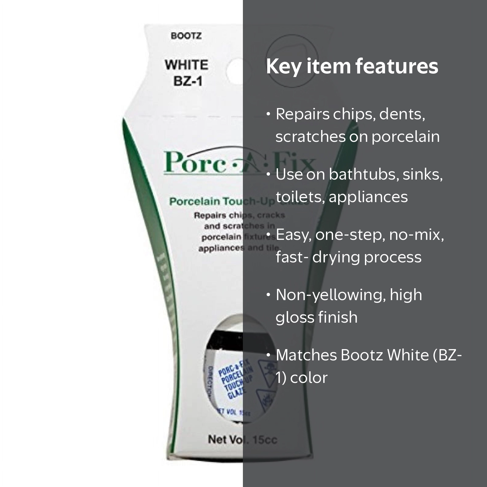 Porc-A-Fix Touch-Up Repair Glaze Paint Kit to Match Bootz, White