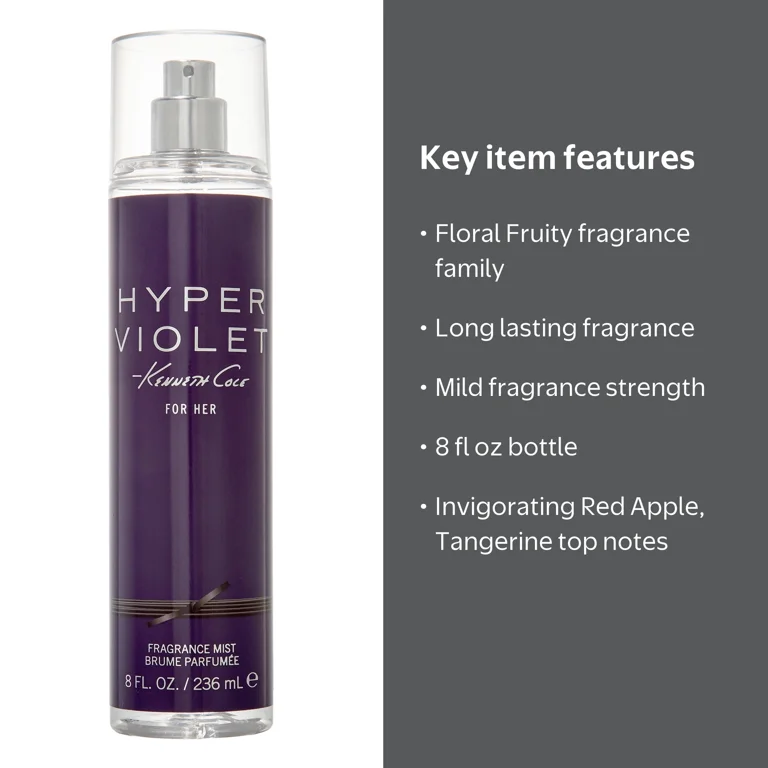 Kenneth Cole Hyper Violet Oriental Floral Body Mist for Her, 8 fl
