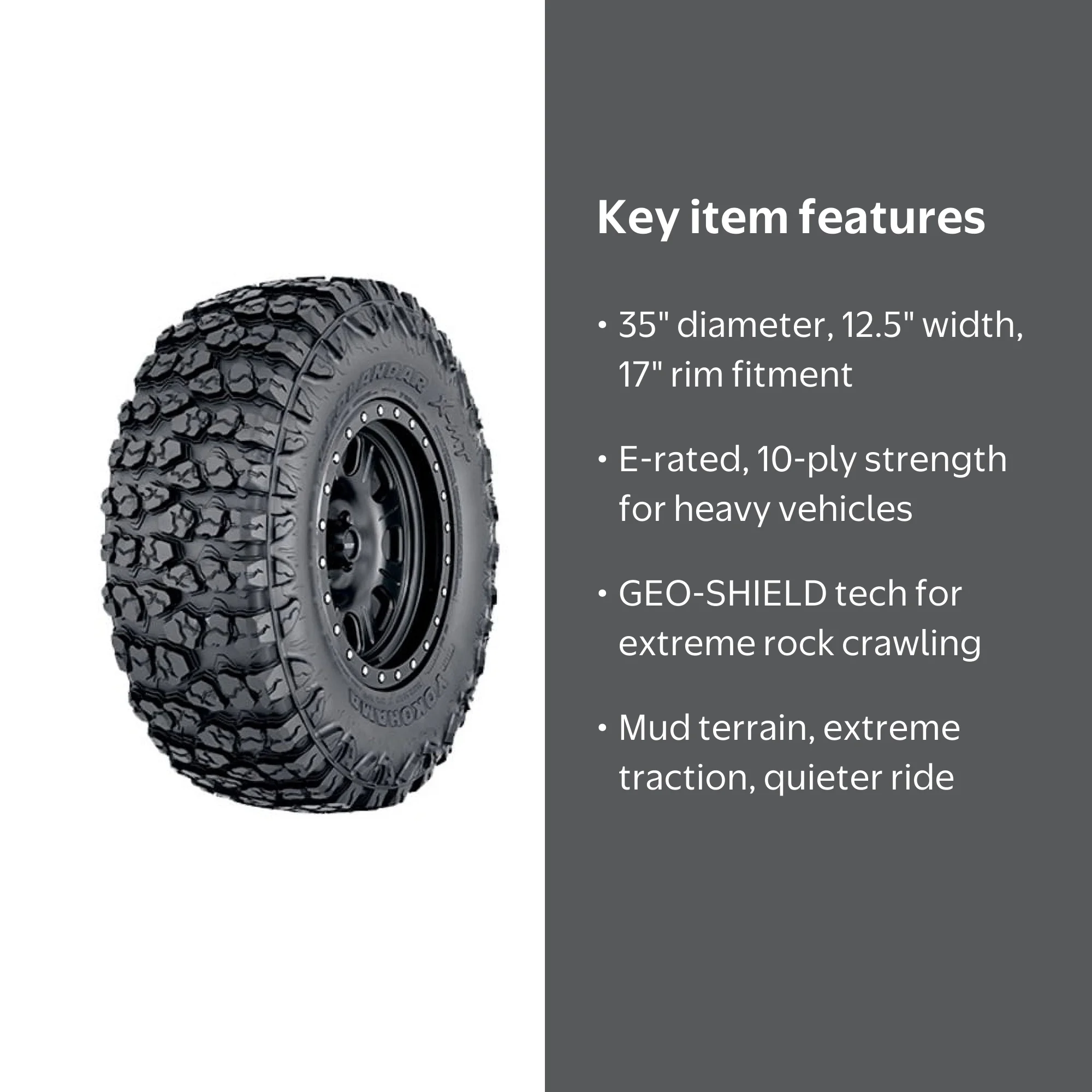 Yokohama Geolandar X-MT 35X12.50R17 E/10PLY BSW (2 Tires