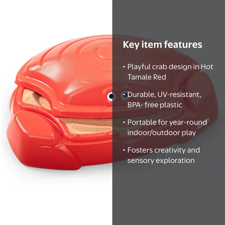 Simplay3 Coastal Crab Sandbox, Red, Outdoor, Cover - Walmart.com