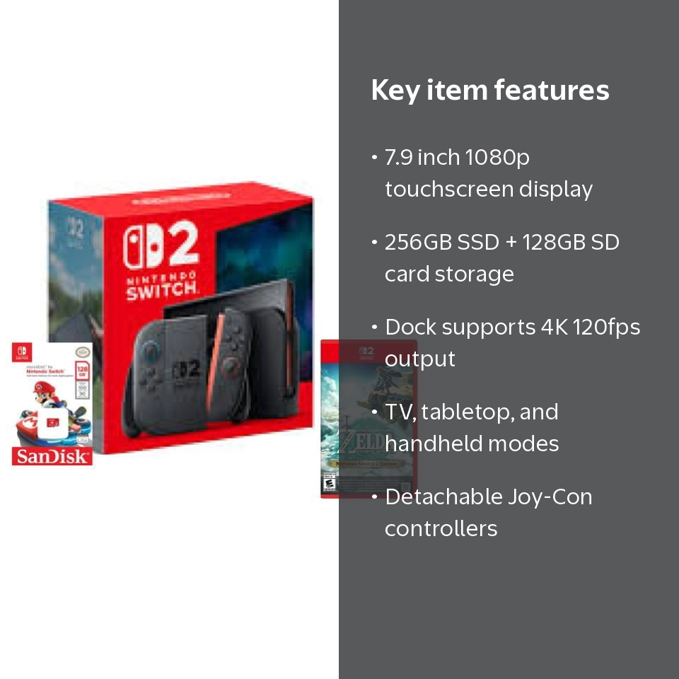 Nintendo Switch NINTENDO SWITCH + Zelda + 128 gb sd Nintendo Switch 2 Zelda Tears of the Kingdom Bundle + 128gb SD
