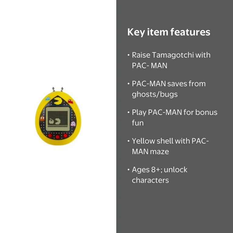 Pacman Tamagotchi Nano - Interactive Play Virtual Pet in Yellow