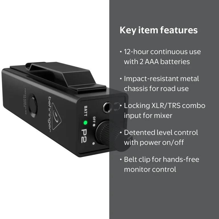 Behringer Powerplay P2 Ultra-Compact Personal In-Ear Monitor Amp