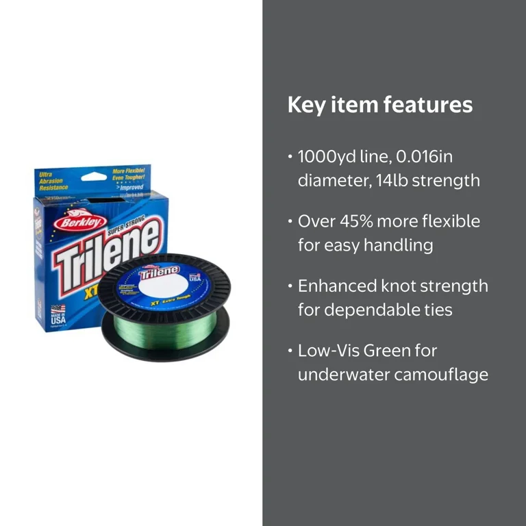 berkley 4 xt fishing line Trilene Monofilament Tough against all sharp objects Berkley Trilene XT Monofilament Line