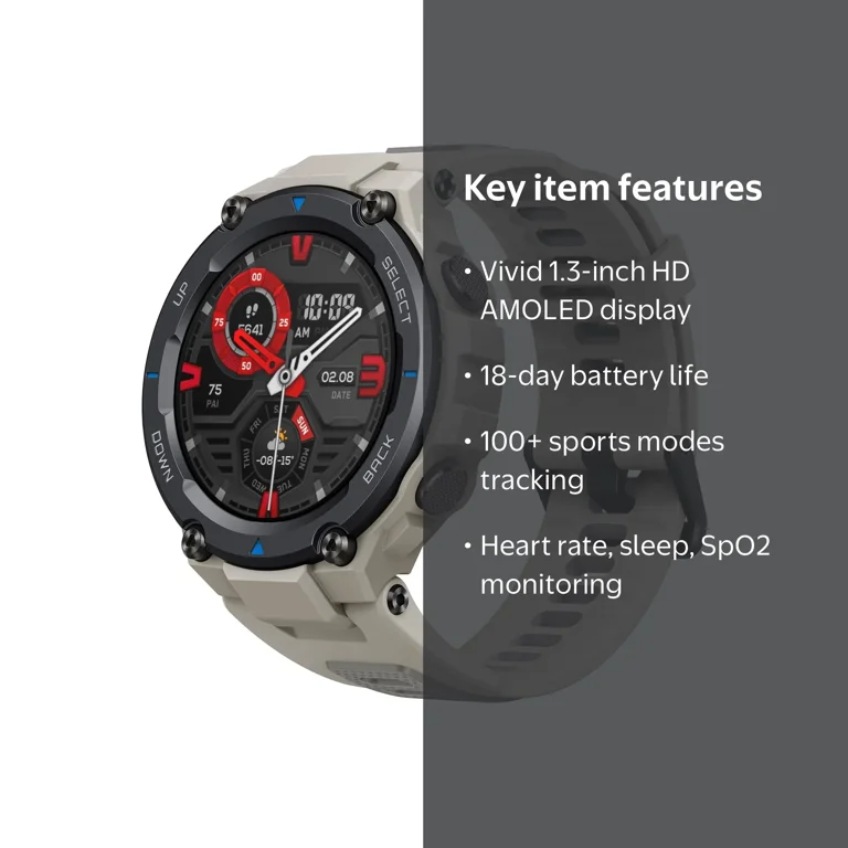 Amazfit T-Rex Pro Men's Rugged Outdoor Smartwatch Tracker: GPS