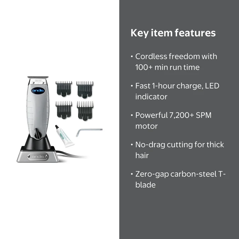 Andis Professional Cord /Cordless T-Outliner Li Trimmer 74000 Hair