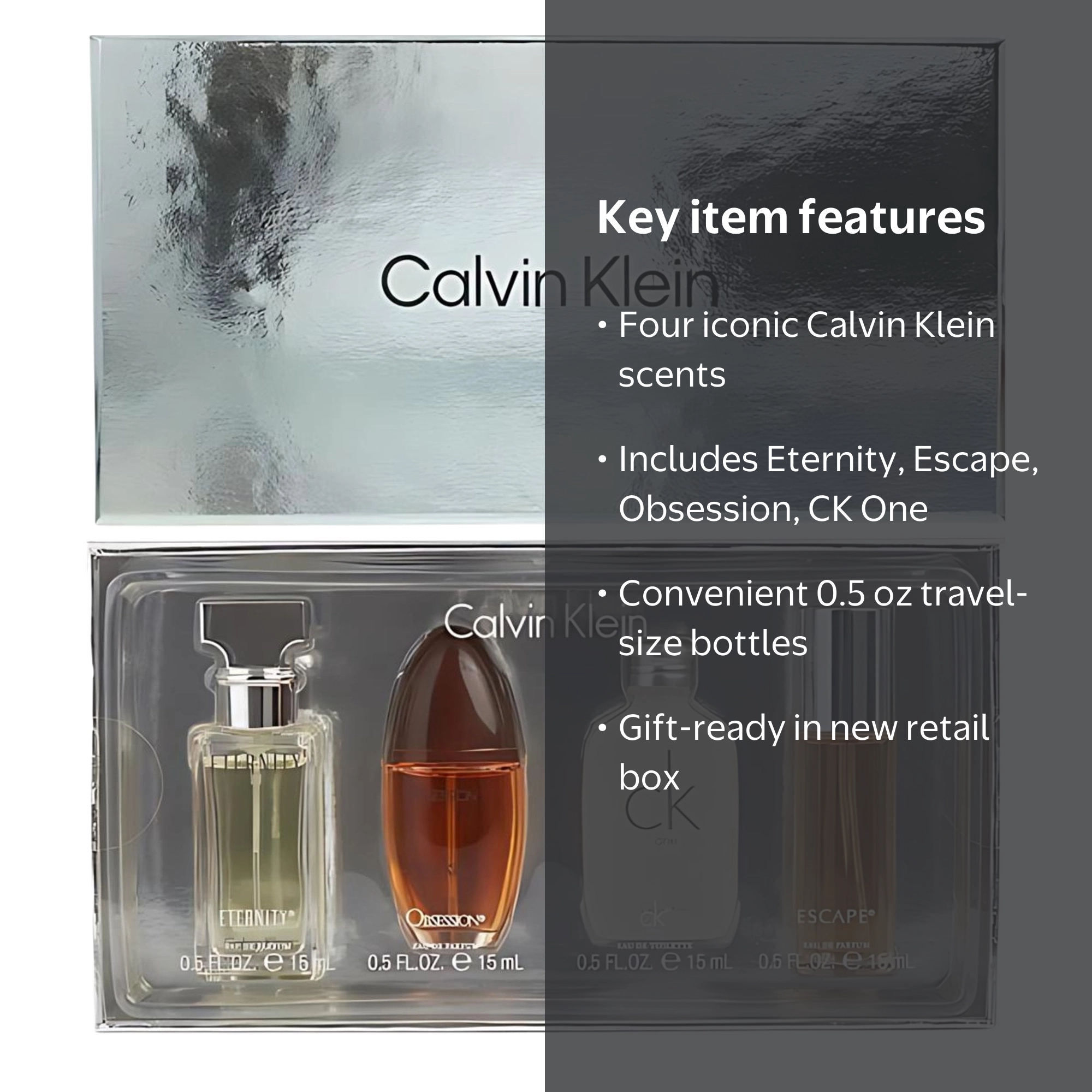 Calvin Klein Perfume Gift Set, Unisex 4pc EDP and EDT Miniatures