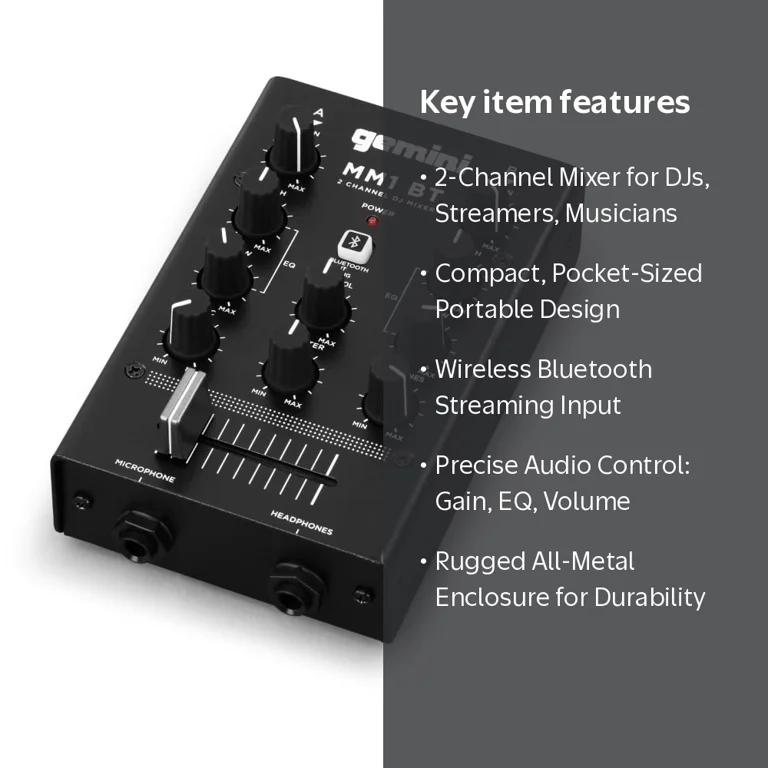 Free Shipping! Gemini Sound MM1BT Pro Audio Equip 2 Channel