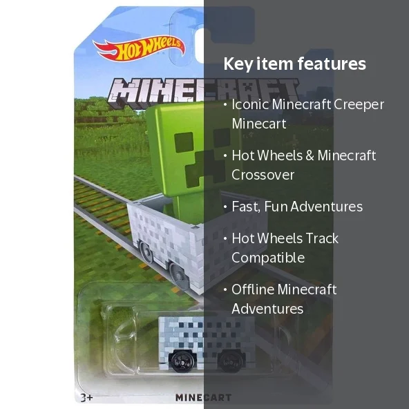 Hot Wheels Minecraft Minecart Diecast Vehicle (Creeper) - Walmart.com