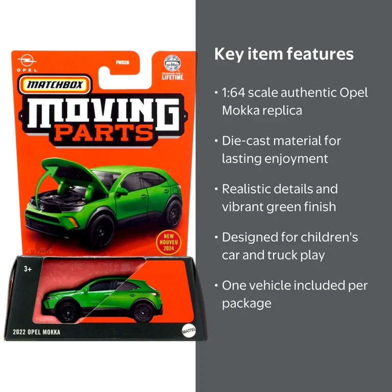 Matchbox Moving Parts 2022 Opel Mokka Diecast Car, 1-Pack
