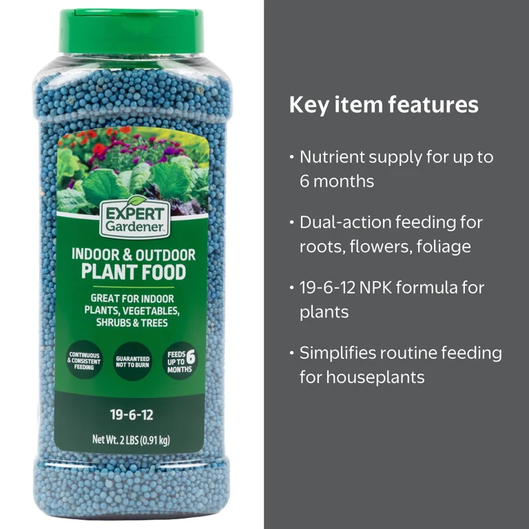 Expert Gardener Indoor & Outdoor Plant Food Fertilizer, 19-6-12