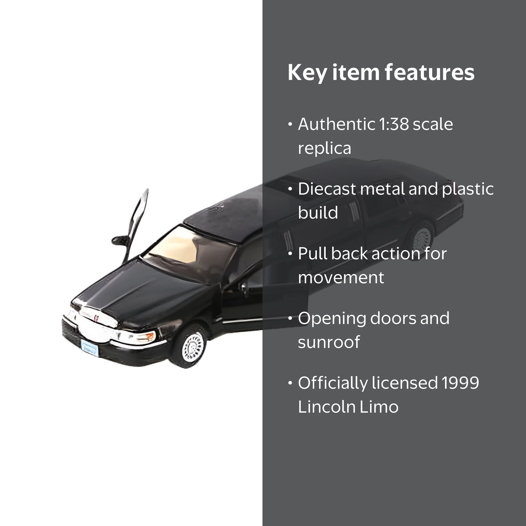 Kinsmart Toy Diecast - 1999 Lincoln Town Car Stretch Limousine