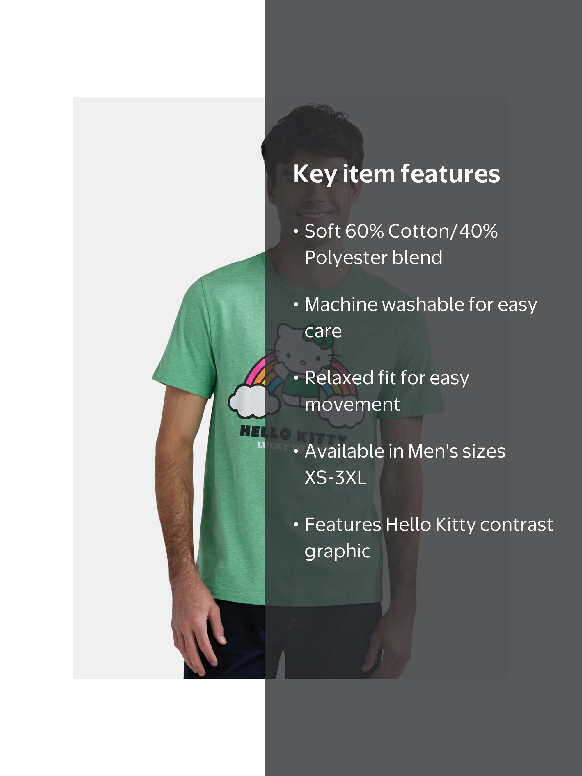 Sanrio Hello Kitty Men's & Big Men's Saint Patrick's Day Graphic