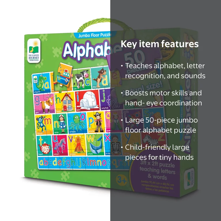 The Learning Journey 436318 Jumbo Floor Alphabet Puzzle, 50 pcs