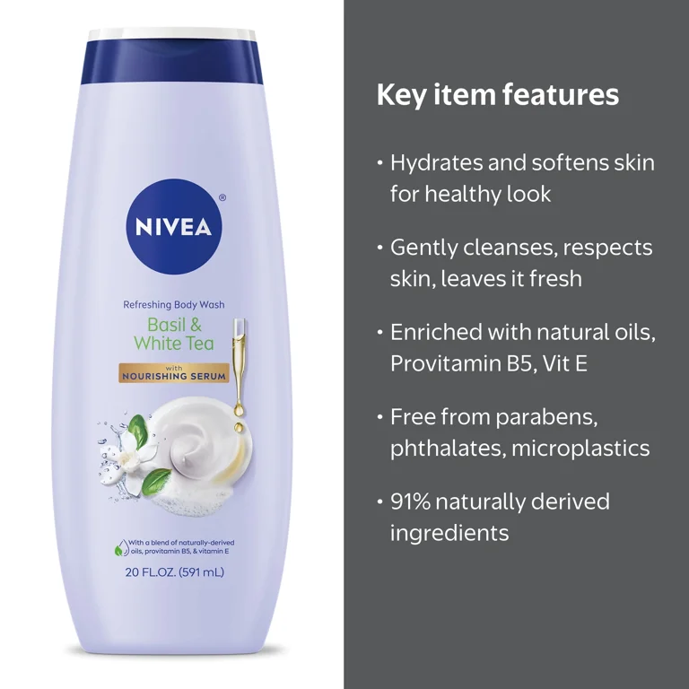 NIVEAページ NIVEA Pampering Shower Basil & White Tea Body Wash with Nourishing