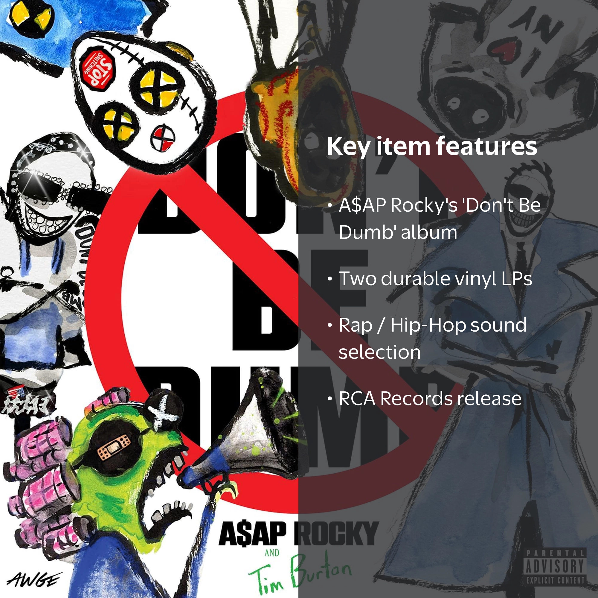 A$AP ROCKY DON’T BE DUMB MRMAYERSサイン付きLP レコード A$AP ROCKY DON'T BE DUMB MRMAYERSサイン付きLP