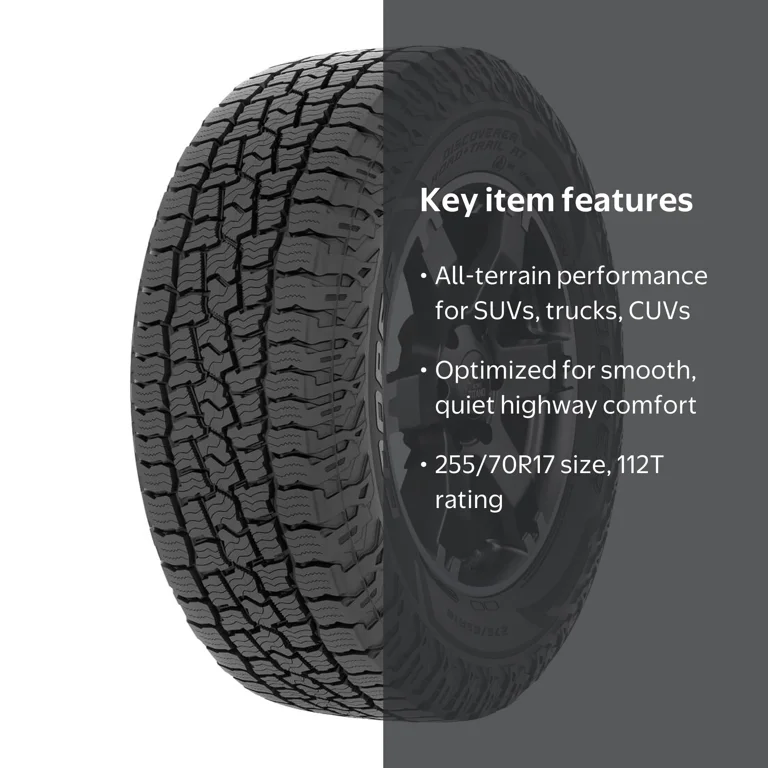 Cooper, Light Truck Tire, All Terrain, 255/70R17, Black - Walmart.com