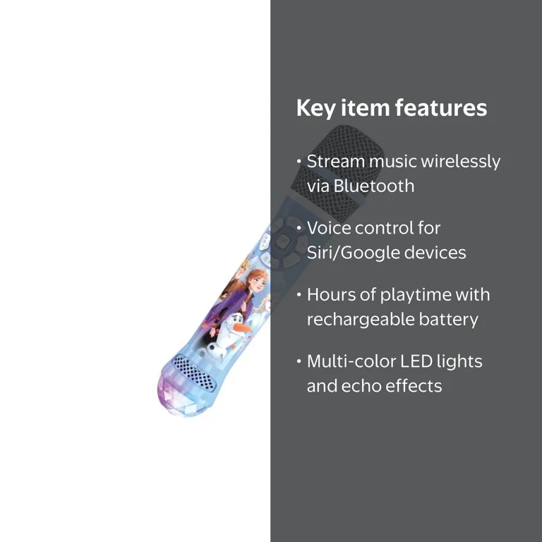 Disney Frozen 2 Kids Bluetooth Karaoke Machine with Speaker and