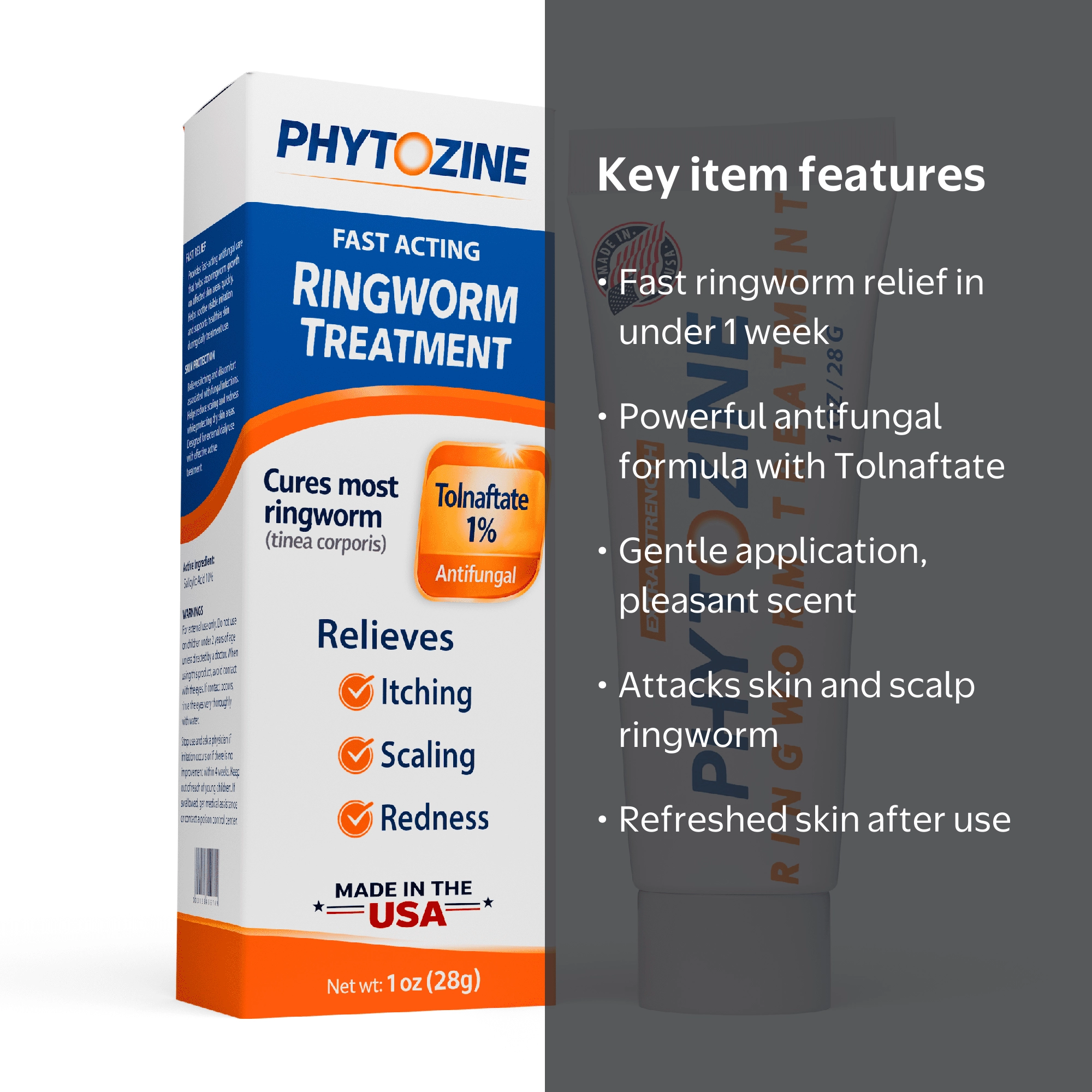Phytozine Anti-Fungal Ringworm Medicine, Topical Treatment Cream