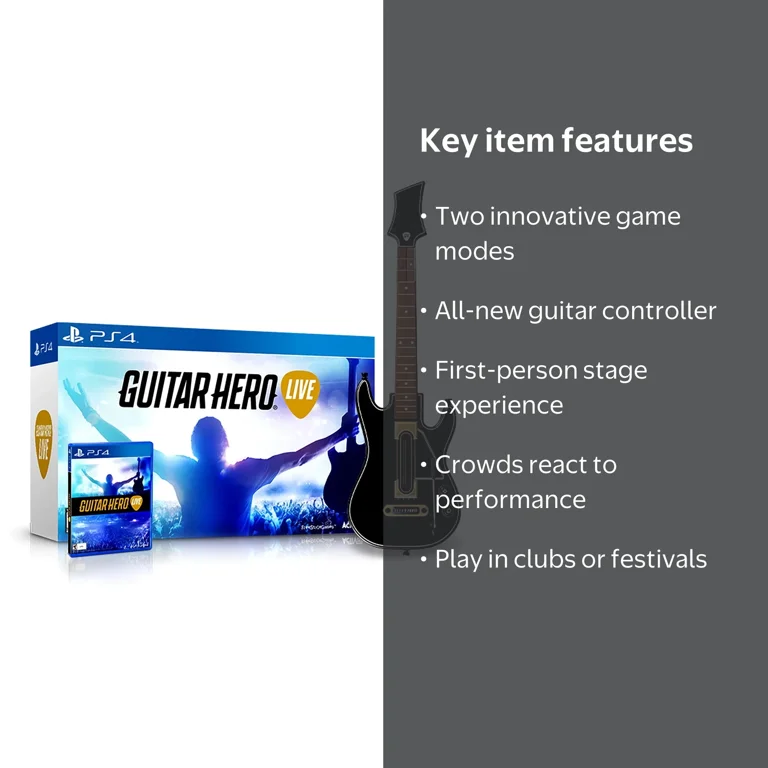 Guitar Hero Live Bundle – New Game System, Rock Band for Sony