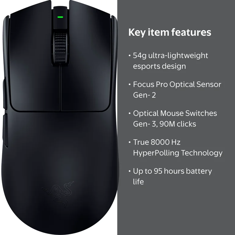 Razer, Gaming Mouse, Viper V3 Pro, Wireless Optical Black