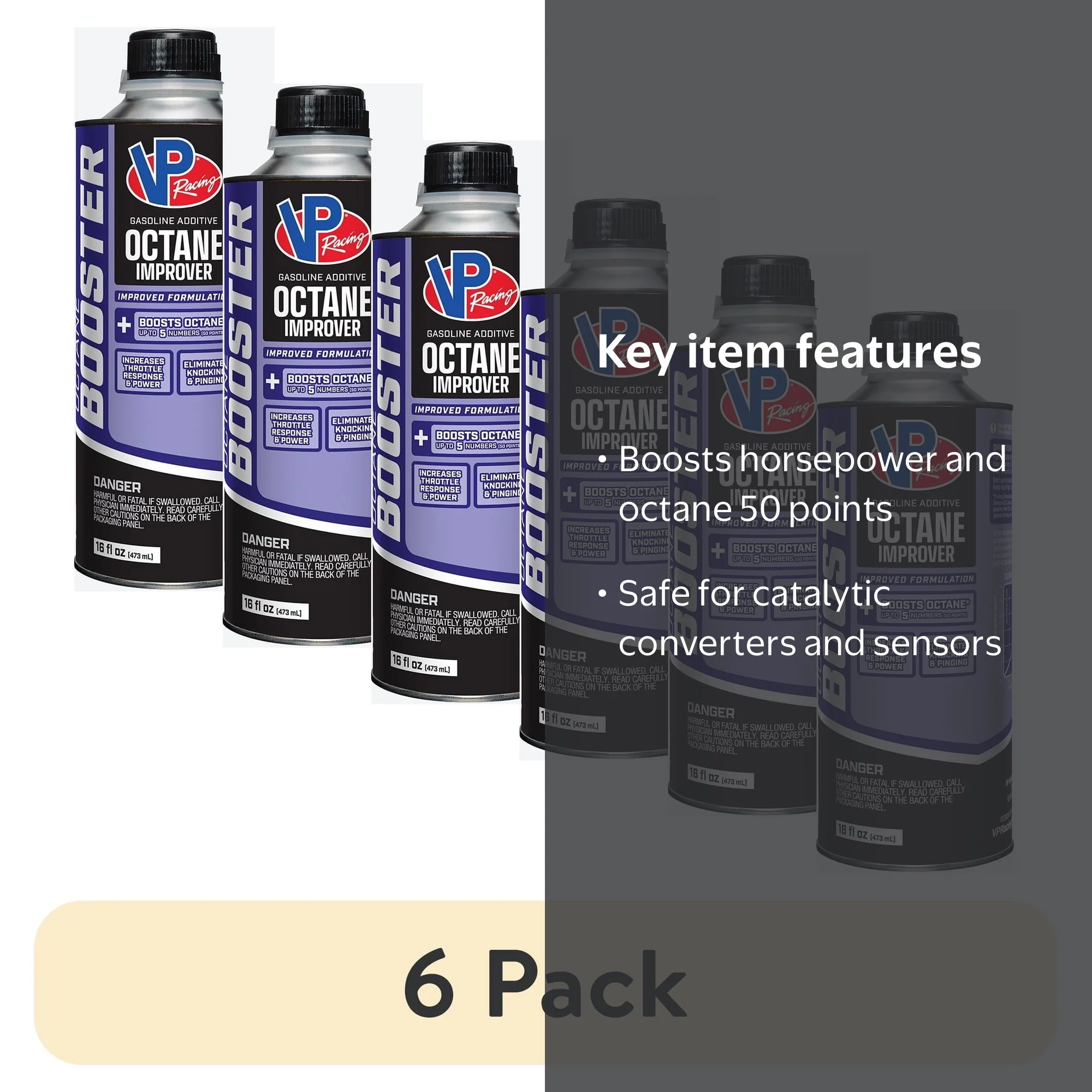 6 pack) VP Racing Octane Booster Fuel Additive 16 oz bottle (1