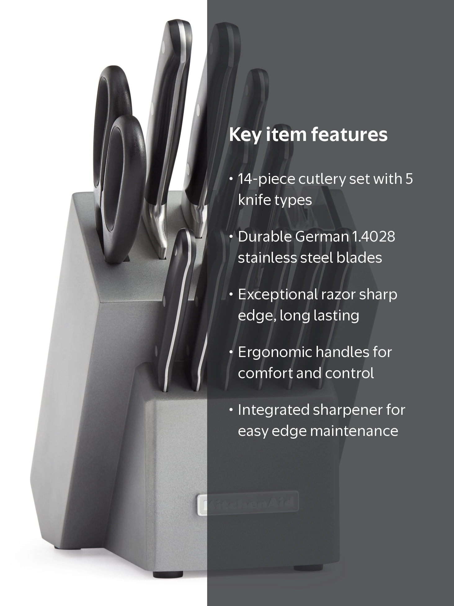 KitchenAid Classic 14-Piece Stainless Steel Knife Set with