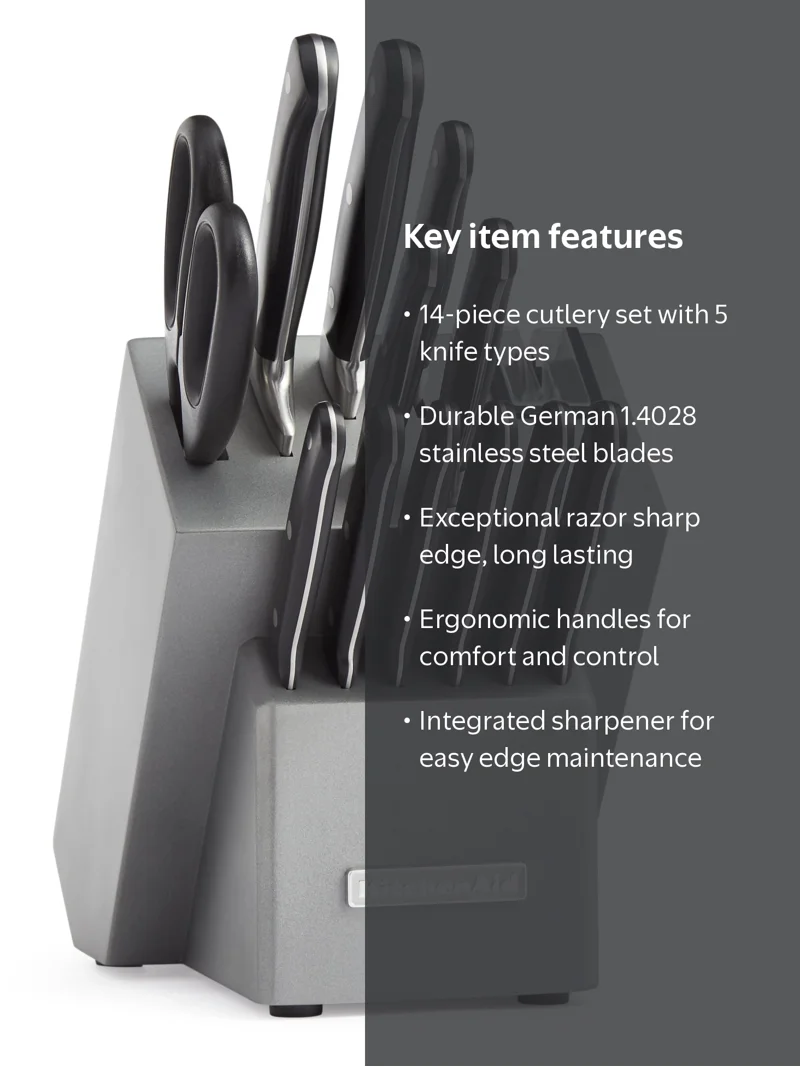 KitchenAid Classic 14-Piece Stainless Steel Knife Set with