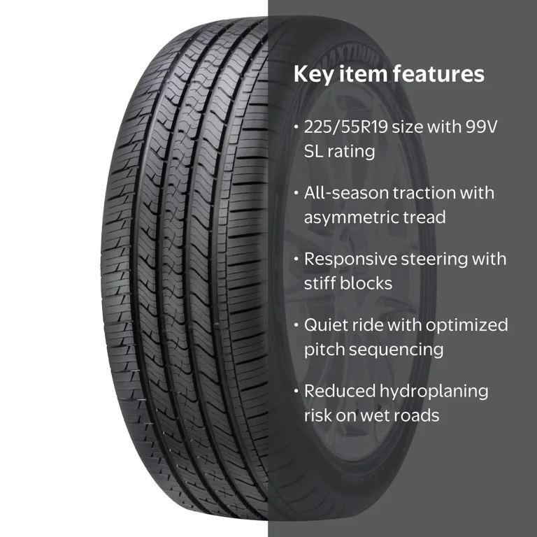 GT Radial, Passenger Tire, 225/55R19 99V, All Season - Walmart.com